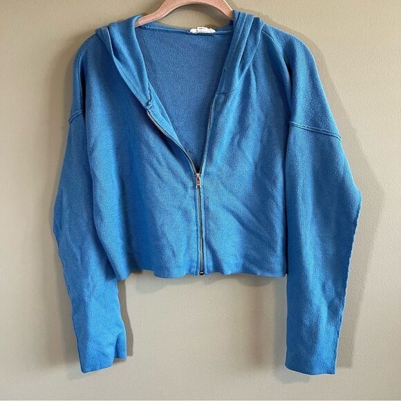 ✨ Garage Women’s Blue Zip Up Sweater Hoodie Small - Picture 1 of 11